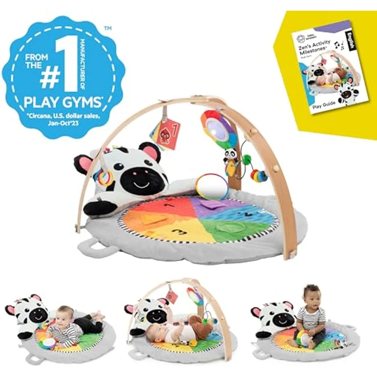 Baby Einstein Zen’s Aktivitätsspielzeug aus Plüsch für Meilensteine, mit Holzstange, waschmaschinenfest, 0-12 Monate – Bild 2