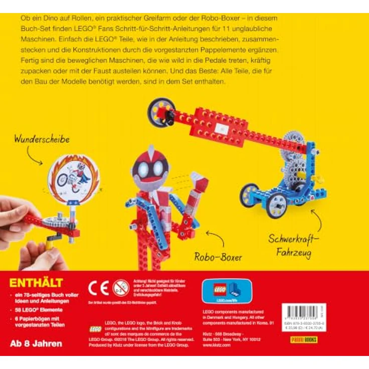 Panini LEGO® Geniale Maschinen, Konstruktionsspielzeug mit 11 Modellen und 58 LEGO-Elementen – Bild 2