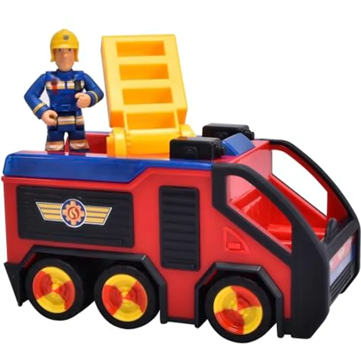 SIMBA TOYs Feuerwehrmann Sam - Fahrzeug Jupiter mit Sam Figur, Spielzeugauto für Kinder ab 3 Jahren