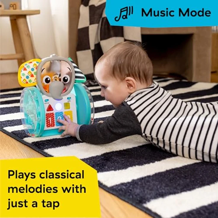 Baby Einstein Chase & Tap Earl, interaktives Krabbelspielzeug mit 2 Positionen, mehr als 50 Phrasen in 4 Sprachen, abwischbar, ab 6 Monaten – Bild 3