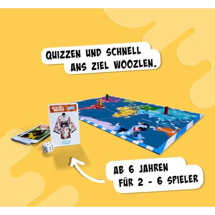 Noris 606102072 - Woozle Goozle Um die Welt woozeln (Spiel ab 6 Jahre) - spannende Quiz-Weltreise für Kinder, 2-6 Spieler, ca. 30 Min. Spiel-Dauer - Offiziell lizenziert & hergestellt in Deutschland – Bild 3