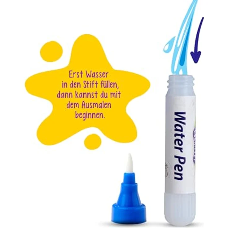 SIMBA Kreativset Art & Fun XL Water Pen Cars Malbuch, Wassermalbuch mit 4 Fahrzeug-Seiten, inkl. 2 Autos, ab 3 Jahren – Bild 3