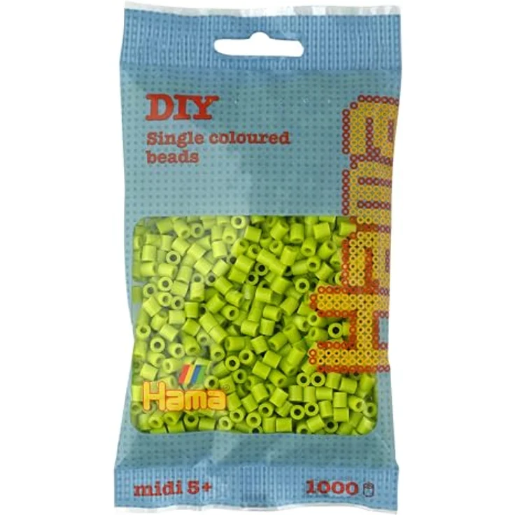 Hama Bügelperlen Beutel mit 1000 Midi-Bügelperlen lime, Kunststoff, Ø 5mm – Bild 2