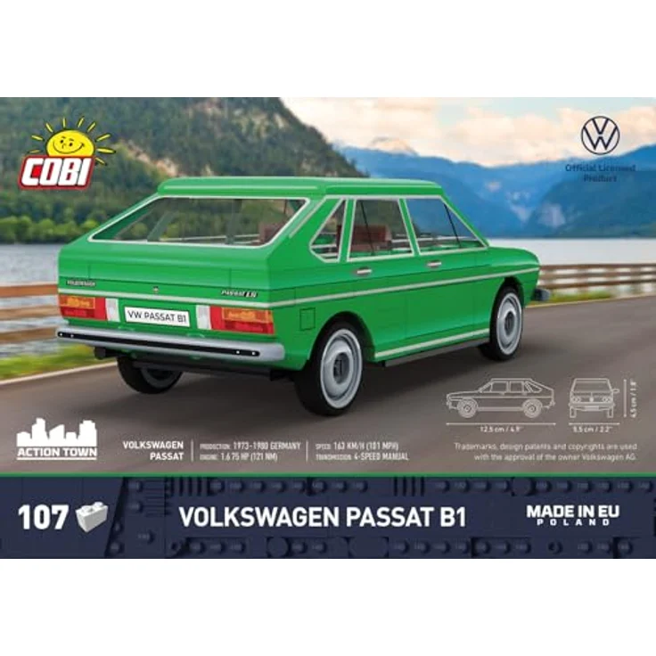 COBI Volkswagen Passat B1 Sedan/Saloon, Modellfahrzeug in Grün, Bausteine made in EU – Bild 2
