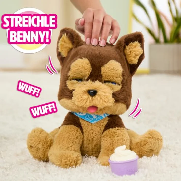 Just Play FurReal Benny, interaktiver Spielzeug-Hund mit Ton, 30,48 cm, braun, für Kinder ab 4 Jahren – Bild 4