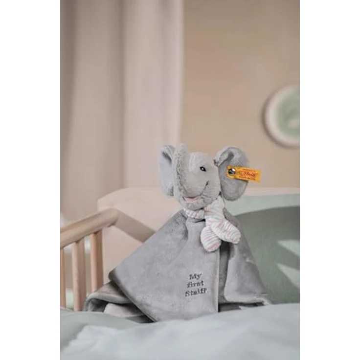 Steiff 242724 Soft Cuddly Friends My First Ellie Elefant Schmusetuch, Gray Violet, 26cm – Bild 3
