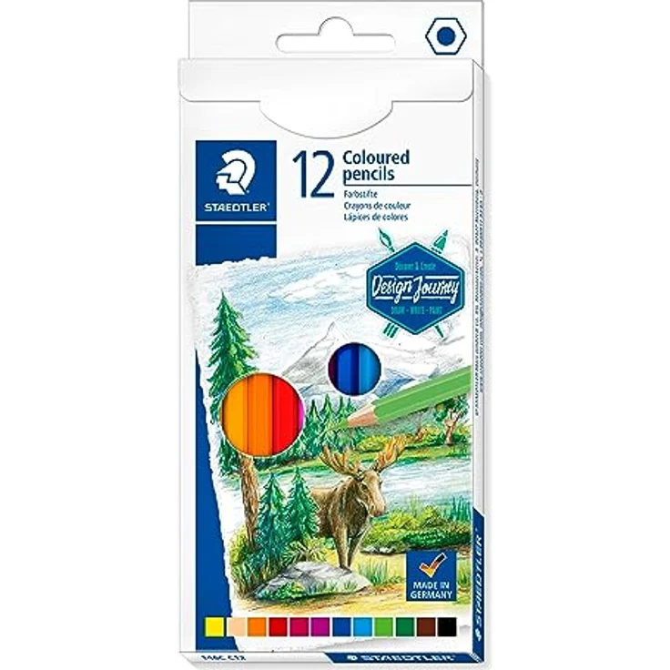 STAEDTLER 146C C12 Buntstifte (klassisches Sechskantformat, weiche Mine, hoch pigmentierte Farben) Kartonetui mit 12 leuchtenden Farben – Bild 1