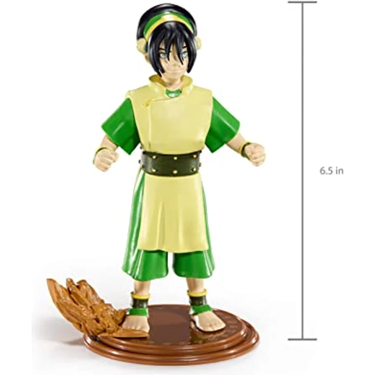 Noble Collection Avatar Der Herr der Elemente Bendyfigs Toph Beifong, 17 cm flexible Sammelfigur mit gebrandetem Sockel und Detailtreue, NOB8808 – Bild 3