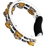 Meinl Percussion TMT1M-WH Recording-Combo Tambourine (ABS-Plastik) mit Messing- und Stahlschellen (2-reihig), weiß