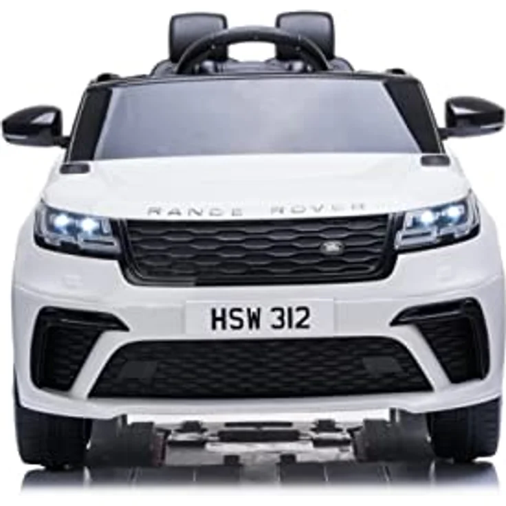 FINOOS Elektroauto Range-Rover Velar 12V Kinder-Elektroauto mit RC Fernbedienung, LED-Lichtern und Audiosteuerung, Weiß – Bild 2