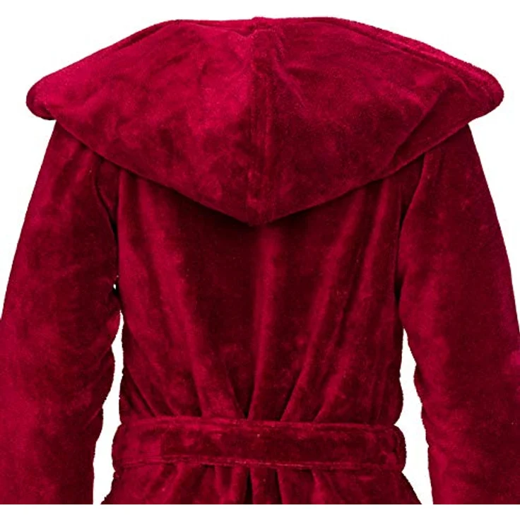 Vossen Bademantel Damen Kurzmantel Palermo mit Kapuze, burgundy, hautfreundlich und strapazierfähig – Bild 5