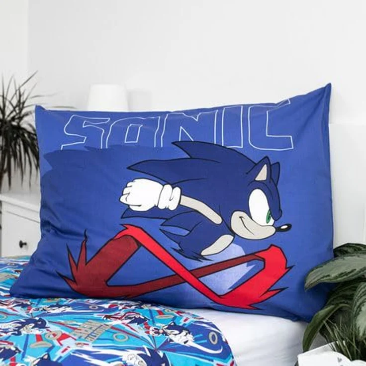 Jerry Fabrics Sonic The Hedgehog Official Let´s go Design Single Duvet Cover Set 140 x 200 cm | Reversible Bedding with Pillow Case 70x90 cm, Blue - Hochwertige Kinderbettwäsche aus 100% Baumwolle – Bild 4
