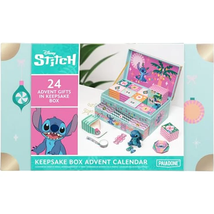 Paladone Stitch Erinnerungsbox Adventskalender, 24 Tage mit Schreibwaren-Überraschungen, Offiziell lizenziertes Disney Geschenk für Fans – Bild 5
