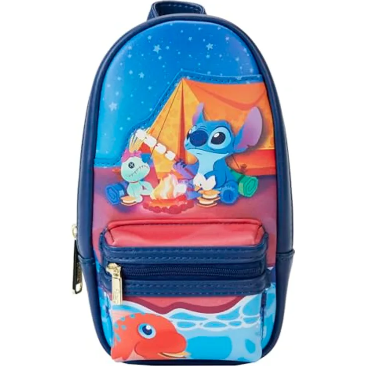 Loungefly Disney Stitch Camping Cuties, Federmäppchen mit großzügigem Innenfach für Schreibutensilien, langlebig und stylisch