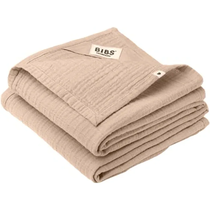 Bibs Muslin Cloth Mulltücher 2-Pack, 100% Bio-Baumwolle, 70x70 cm, Blush