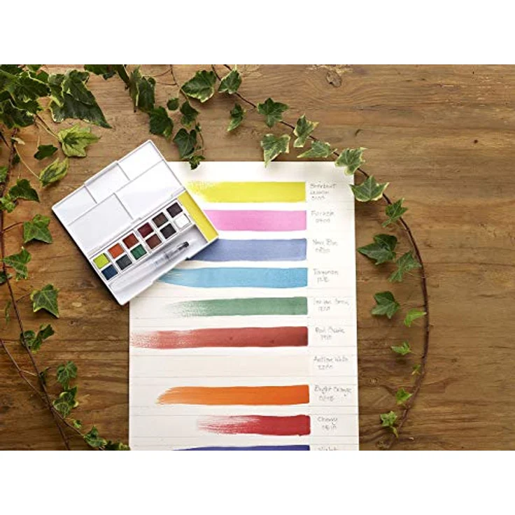 Derwent Inktense 12 Farbtöpfchen #2, wasserlöslich, 12er Set (halbe Töpfchengröße), professionelle Künstlerfarben für Papier und Stoff, Reisegröße – Bild 5