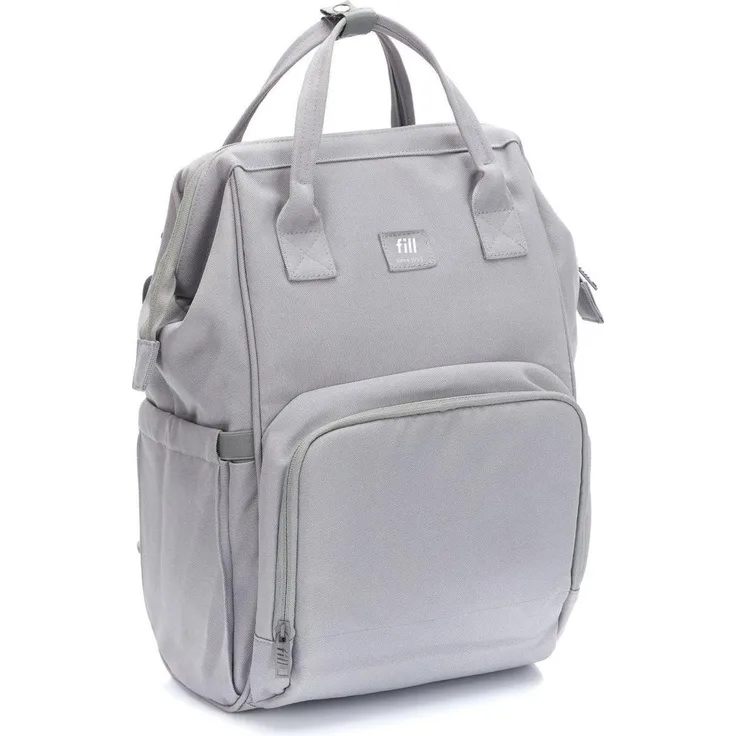 Fillikid Wickelrucksack Barcelona, funktionaler Rucksack mit großem Stauraum und gepolsterten Schultergurten, schwarz