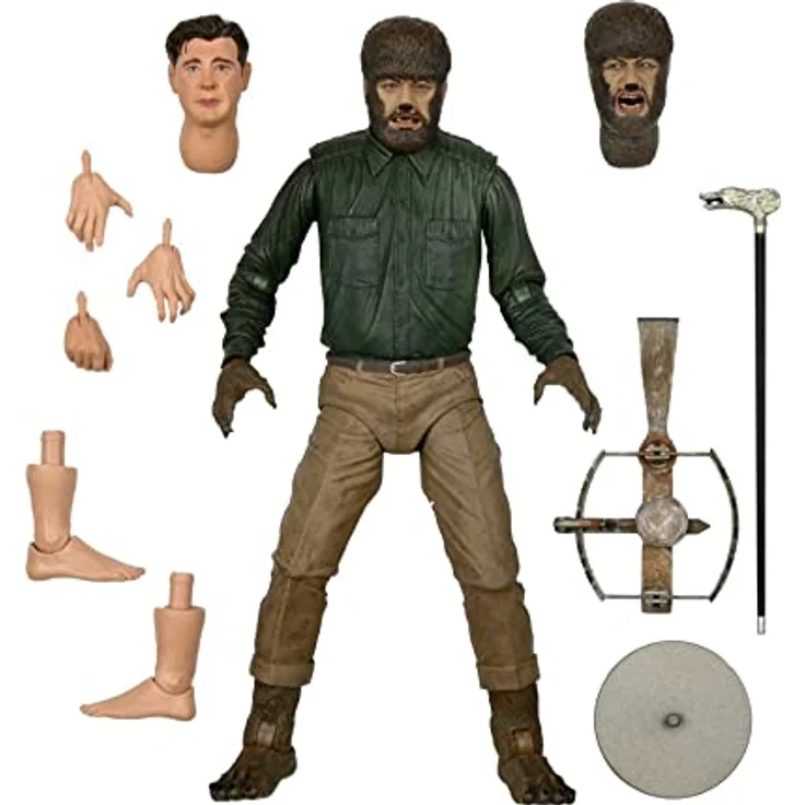 NECA Universal Monsters Actionfigur Ultimate The Wolf Man, 18 cm, mit Zubehör und Austauschteilen – Bild 1