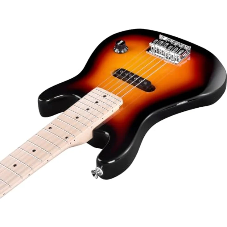 Winzz 30 Zoll Mini E-Gitarre für Kinder, Ahorn Griffbrett, Elektrische Gitarre Anfänger Set mit 3W Verstärker, Sunburst – Bild 5
