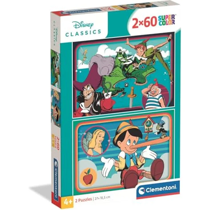 Clementoni Puzzle 2x60 Walt Disney Classic, 120 Teile für Kinder 4-6 Jahre, Made in Italy, 24823 – Bild 1