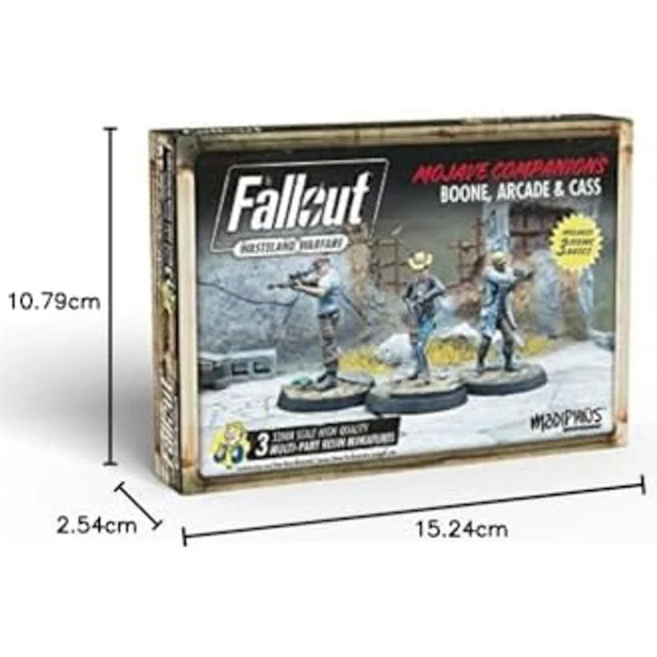 Modiphius Fallout: Wasteland Warfare - Boone, Arcade und Cass, Sammelfiguren-Set mit individuellen Charakterdetails – Bild 3