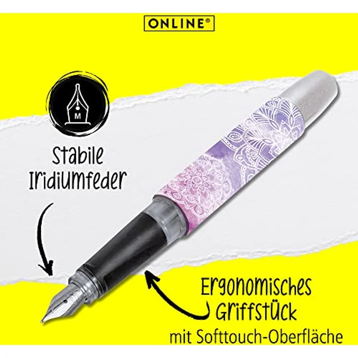 Online Pen Füller Campus Füllhalter, ergonomisch, Iridium-Feder medium, blau, hergestellt in Deutschland – Bild 2