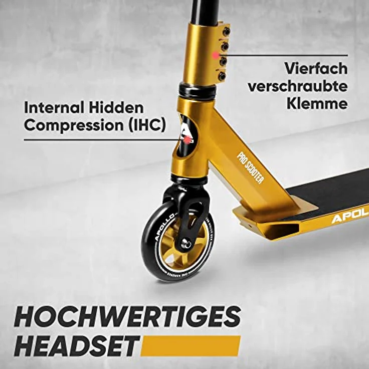 Apollo Stunt Scooter - Star Pro | HighQuality eloxierter Profi Stuntroller | Kinder, mit ABEC 9 Kugellagern, 100mm Wheels | Stunt Scooter Erwachsene Version |Trick Roller für Teenies – Bild 4