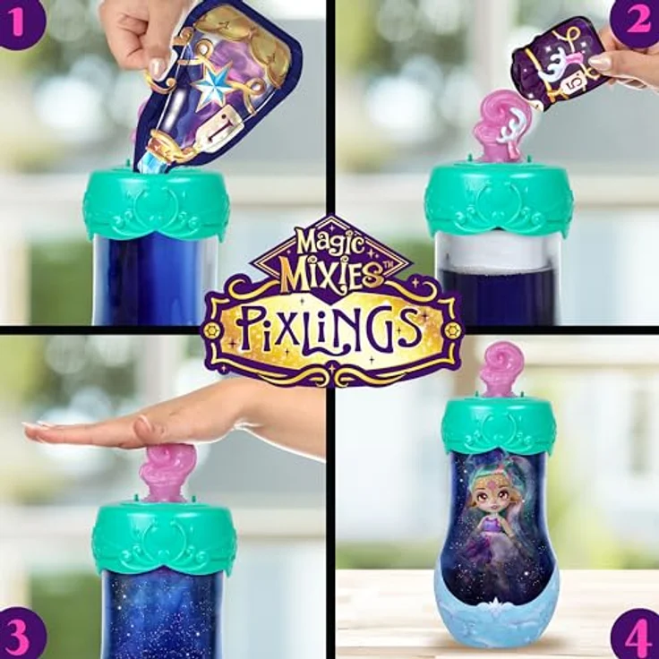 Moose Anziehpuppe Magic MIxies Galaxy Hair Pixling - Deerlee, Ankleidepuppe mit farbwechselndem türkisem zu lila Haar – Bild 3