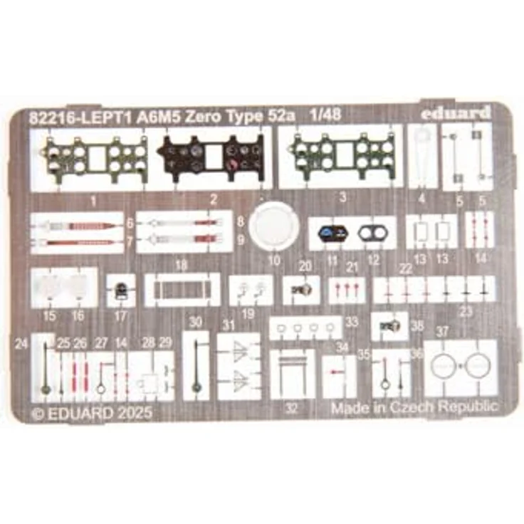 Eduard EDU82216 A6M5a Zero War 52 Shell, 1/48 Profi Pack Kunststoff Modellflugzeug mit geätzten Teilen und Farbmasken – Bild 5