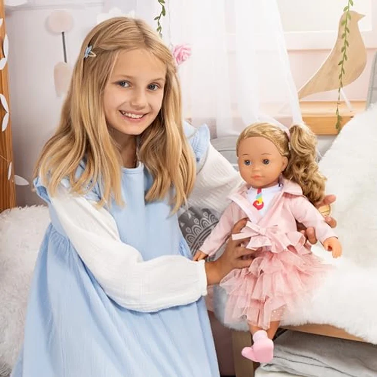 Bayer Stehpuppe Charlene Interactive, 46 cm, rosa, mit 100 Funktionen, Schlafaugen und Zubehör – Bild 4