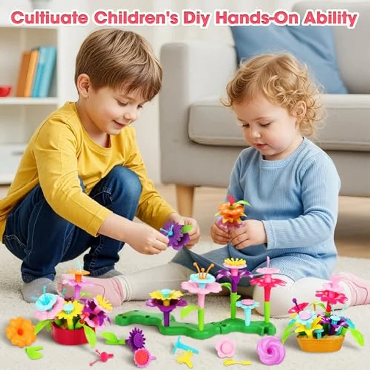 Fivejoy Blumengarten Spielzeug Für Mädchen, DIY Bouquet Set Mit Rosa Box Draußen & Drinnen Spielzeug Geschenk Für 3-6 Jährige Mädchen, Kunst Blumenarrangement Spielzeug - Preisvergleich – Bild 5
