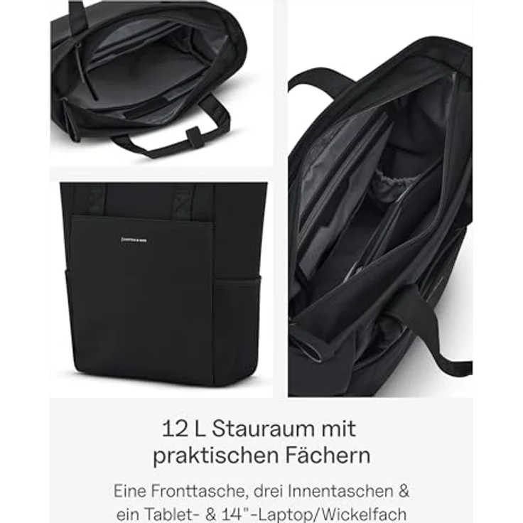 Kapten & Son Lindby Wickelrucksack, 41 cm, aus 100% PET, schwarz – Bild 4