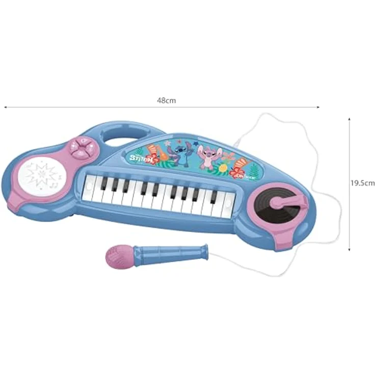 Lexibook K704D, elektronisches Klavier mit 4 integrierten Soundeffekten, 22 Demo-Melodien und DJ-Funktion, Disney Stitch Design – Bild 2