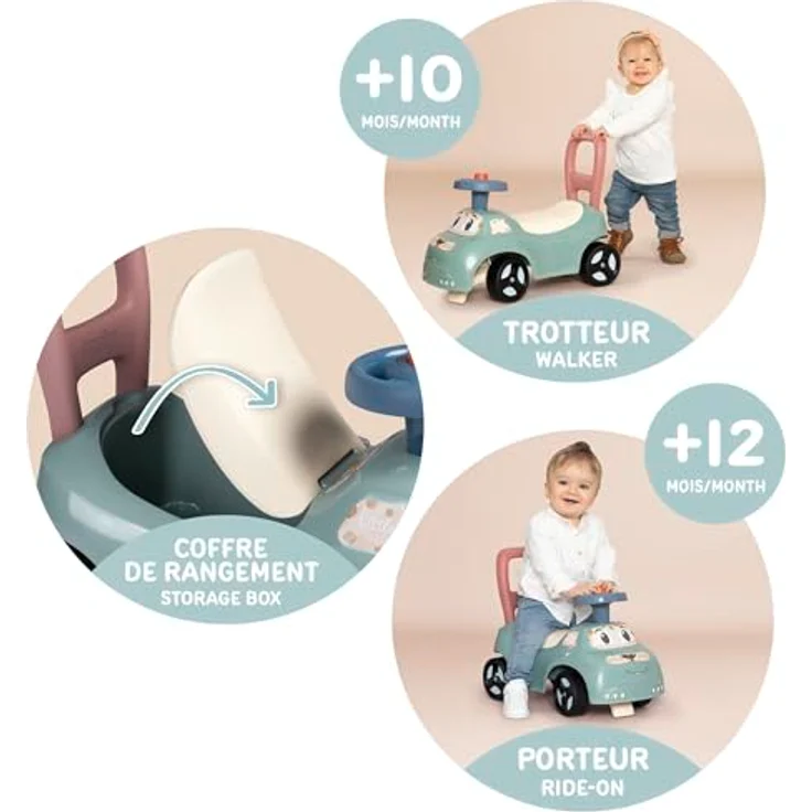 Smoby Little Rutschauto mit Staufach, Hupe, Kippschutz - ab 10 Monaten – Bild 3
