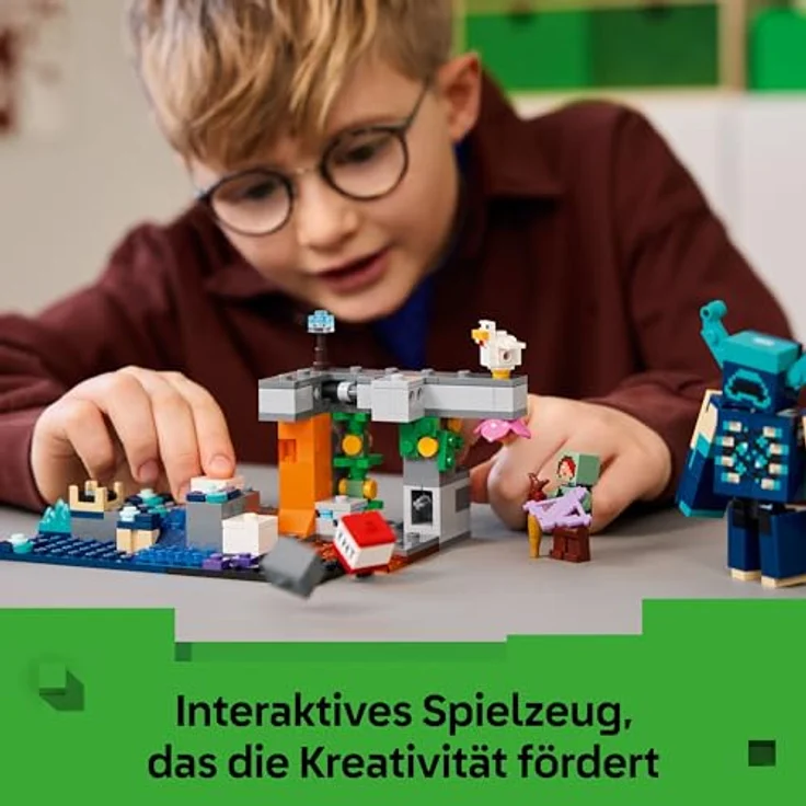 LEGO Minecraft 21274 Begegnung mit dem Wächter, Bausatz mit 238 Teilen, actionreiche Spielszene mit beweglichem Wächter und TNT-Funktion, mehrfarbig – Bild 5