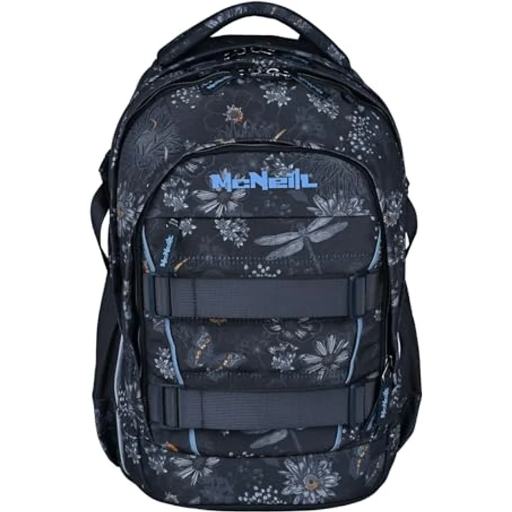 McNeill Schulranzen Luca 2.0, 2-tlg. Set aus Polyester, 3 Hauptfächer, ergonomisches Rückensystem, Farbe moray – Bild 2