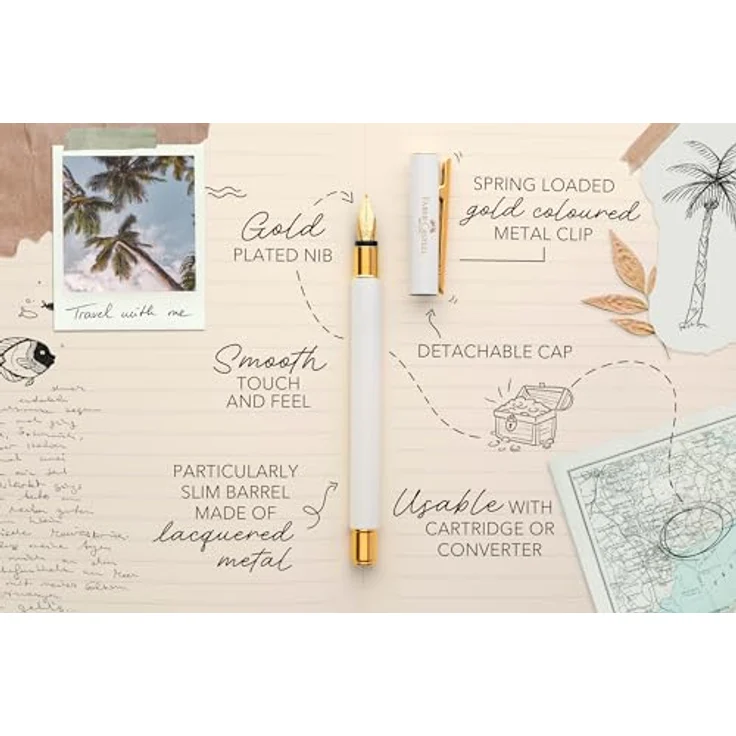 Faber-Castell Füller Neo Slim, limitierte Edition in Gold Marshmallow mit Edelstahl-Feder EF – Bild 7