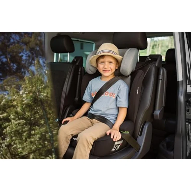 Osann Kindersitz Musca i-Size (ab 3 Jahre - 12 Jahre, 100 cm - 150 cm) - Black, 14-fach höhenverstellbare Kopfstütze und Memoryschaum im Seitenaufprallschutz – Bild 7