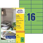 AVERY Zweckform 3454 Grüne Etiketten (1.600 Aufkleber, 105x37mm auf A4, permanent haftend, selbstklebende Farbetiketten, Papier matt, bedruckbare, farbige Klebeetiketten) 100 Blatt
