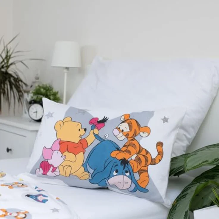 Jerry Fabrics Bettwäsche Winnie Puuh und seine Freunde, Wendebettwäsche für Babys oder kleines Bett, 100 % Baumwolle, mit Tigger, I-Aah und Ferkel – Bild 6