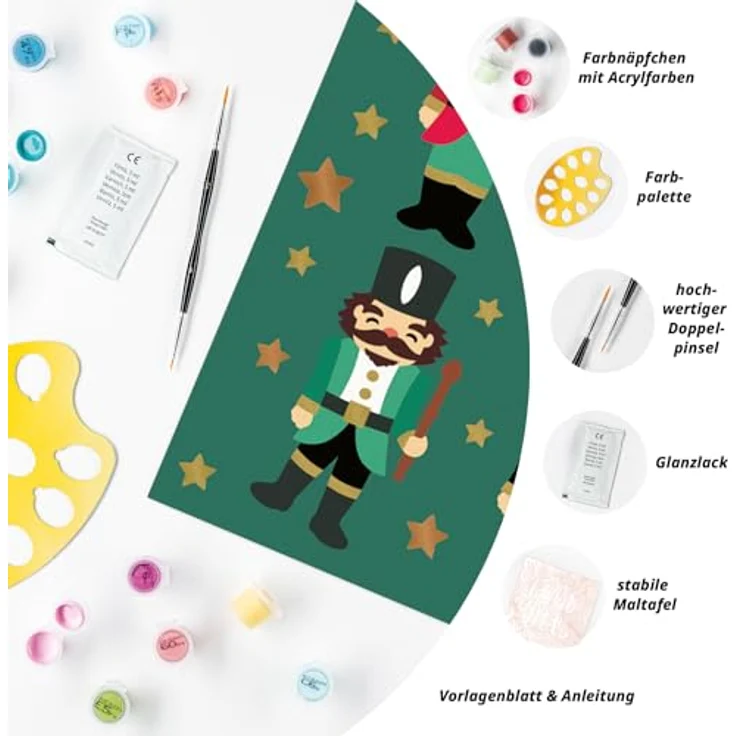 Ravensburger CreArt 23893 - Christmas Nutcracker Delight - Malen nach Zahlen Erwachsene - ab 12 Jahren, Acrylfarben in Gold und Kupferfarbe, trendige Deko – Bild 5