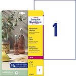 AVERY Zweckform L7784-25 transparente Etiketten (25 Klebeetiketten, 210x297mm auf A4, selbstklebend, Aufkleber zum Bedrucken, wetterfest, Beschriftungen/Produktaufkleber) 25 Blatt, durchsichtig
