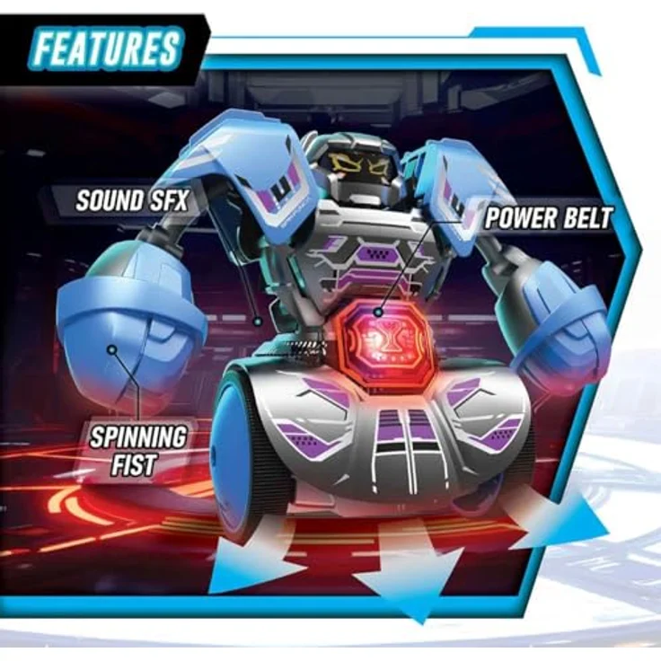 Silverlit Robo Combat Tornado Battle Pack, Ferngesteuertes Kampfroboterset mit 360° Tornado Punch und Power-Gürtel – Bild 4