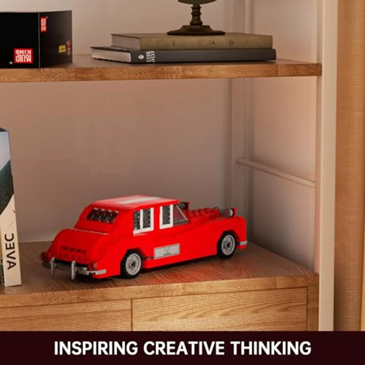 Mould King 10145 Technik Oldtimer Modellauto, 433 Teile, detailliertes Sportwagen-Design mit beweglichem Cockpit und Kofferraum – Bild 5