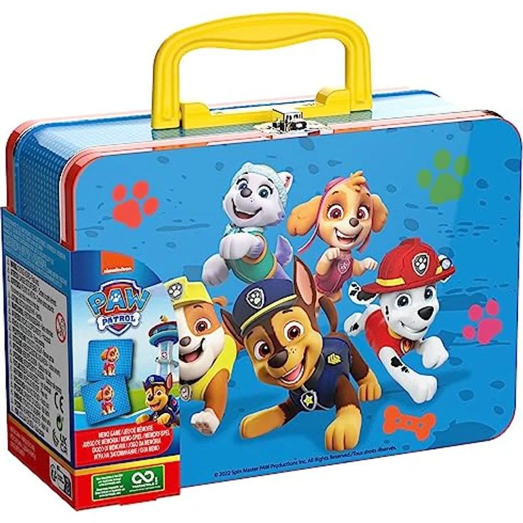 Spin Master Games PAW Patrol Memo-Spiel - klassisches Merkspiel im Design der beliebten Vorschulserie PAW Patrol im Metall-Köfferchen, für Kinder ab 3 Jahren – Bild 2