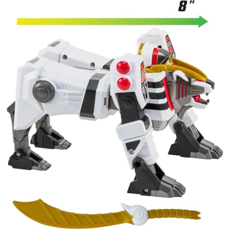 Playmates Toys Power Rangers White Tigerzord, Actionfigur 25 cm mit Fahrzeugfunktion und detailreicher Nachbildung – Bild 6