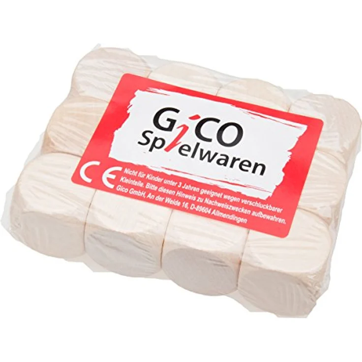 GICO 12 Stück Blankowürfel aus Ahorn, Rohwürfel Natur, 30 mm Kantenlänge, zum Selbstbeschriften – Bild 2