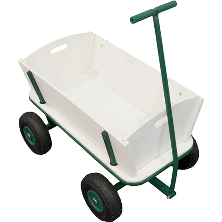 Ambia Garden Bollerwagen, Braun-Grün, aus Holz und Metall, 95x97x61 cm, CE-zertifiziert, ideal für Baby und Kind – Bild 4