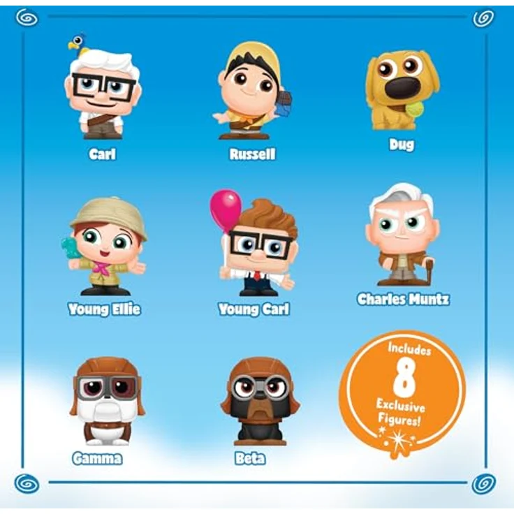 Just Play Disney Doorables Up-Sammlerpackung, Überraschungspackung mit 8 Sammlerfiguren, inklusive Carl Fredricksen, Ellie und Dug, für Kinder ab 5 Jahren, Amazon Exclusive – Bild 2