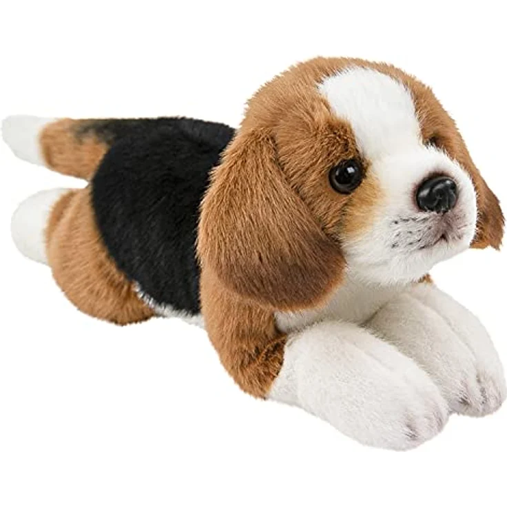 Teddys Rothenburg Beagle Kuscheltier Hund liegend, 28 cm, waschbar bis 30°C, kuschelweicher Plüsch – Bild 1